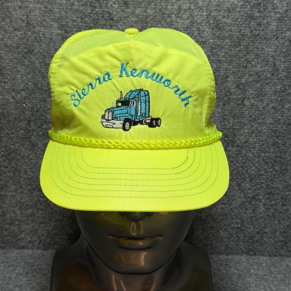 Sierra Kenworth Vintage Rope Trucker Hat SnapBack Cap Neon Green OSFA
